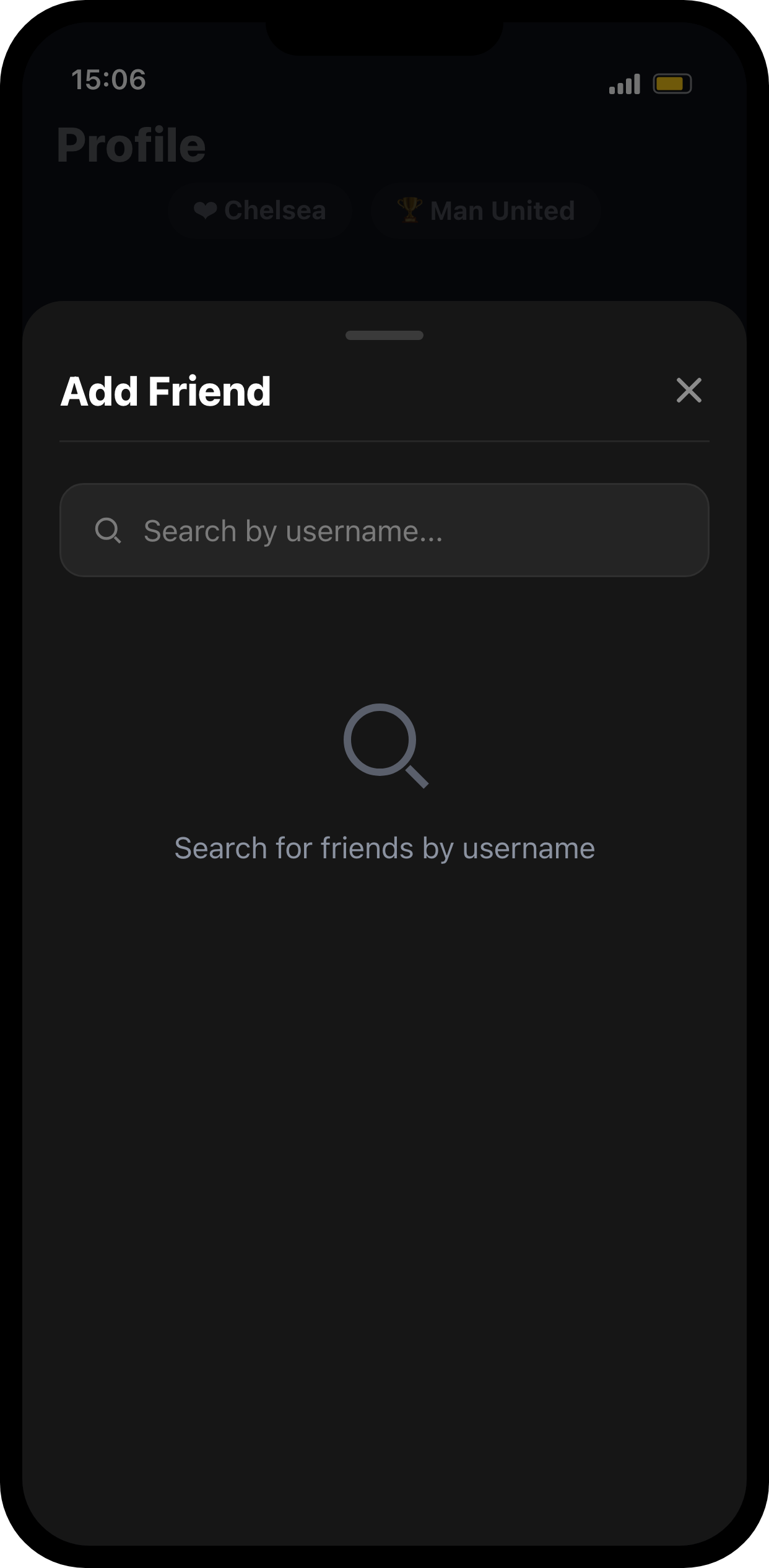 Add a friend by username