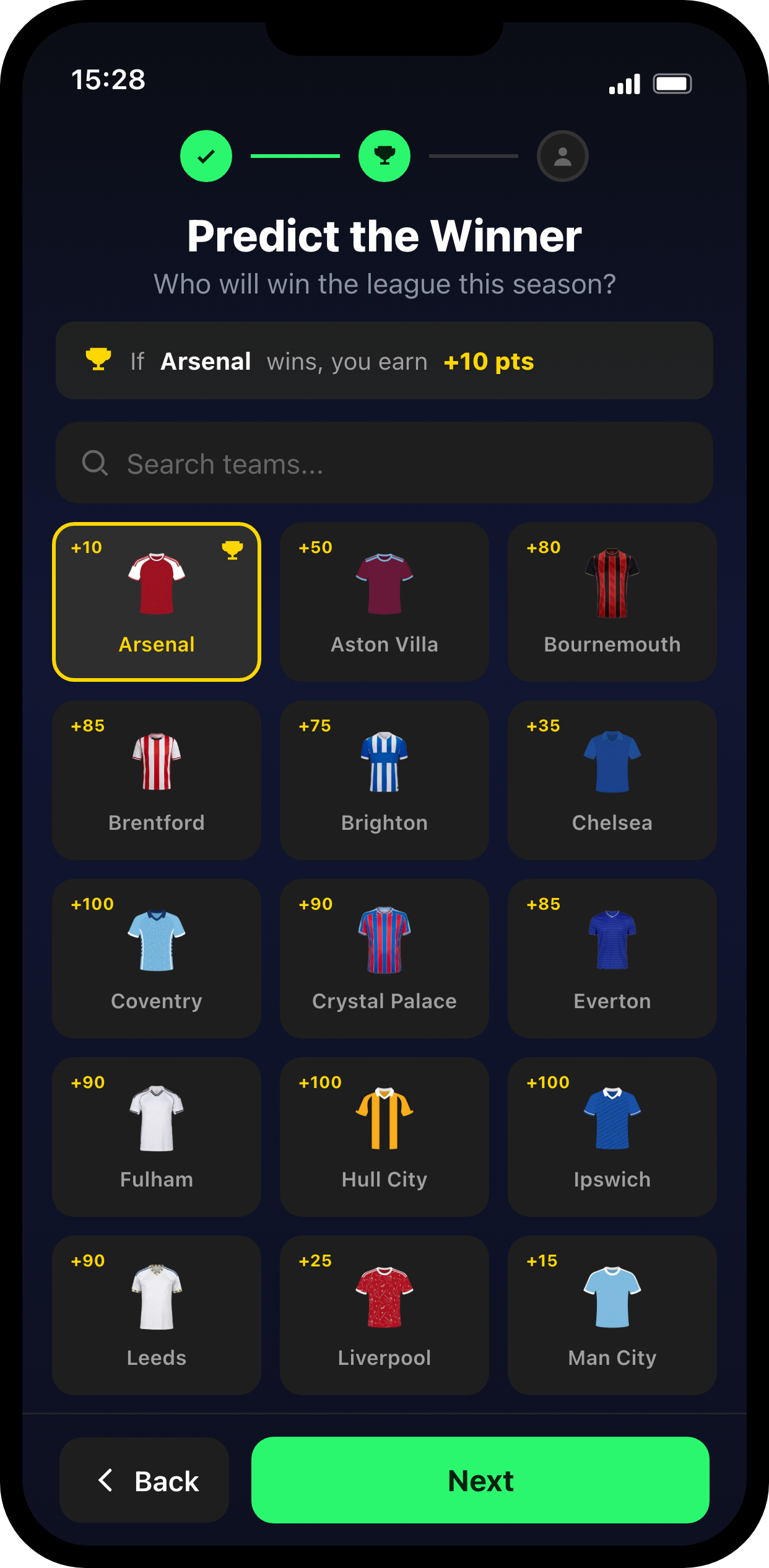Predict the champion