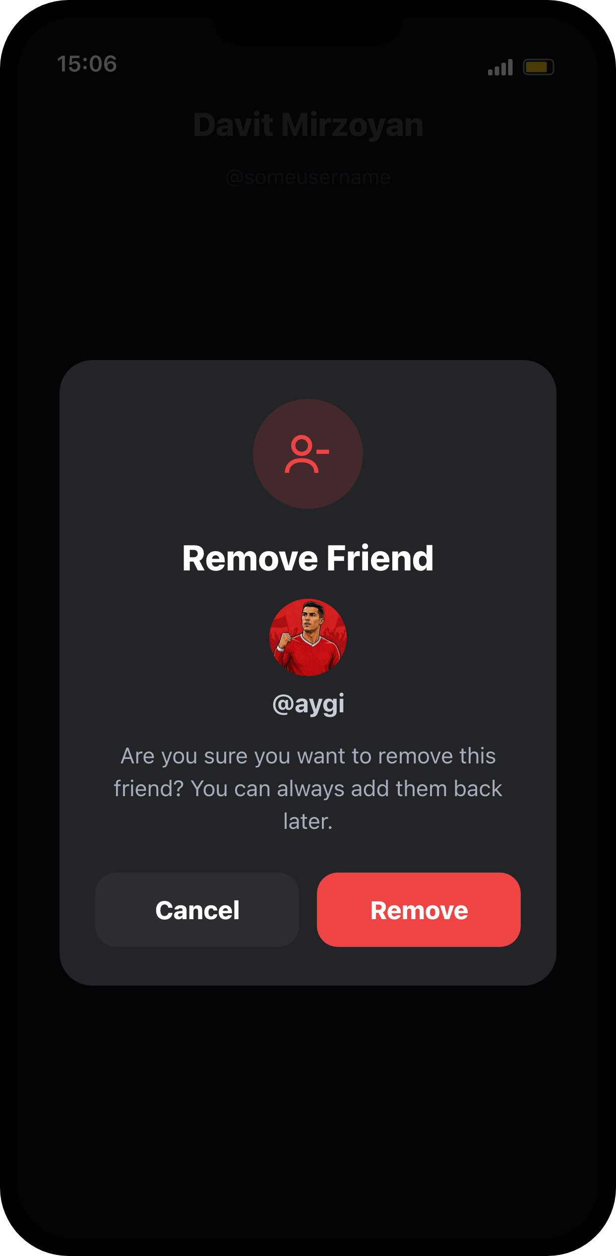 Remove a friend