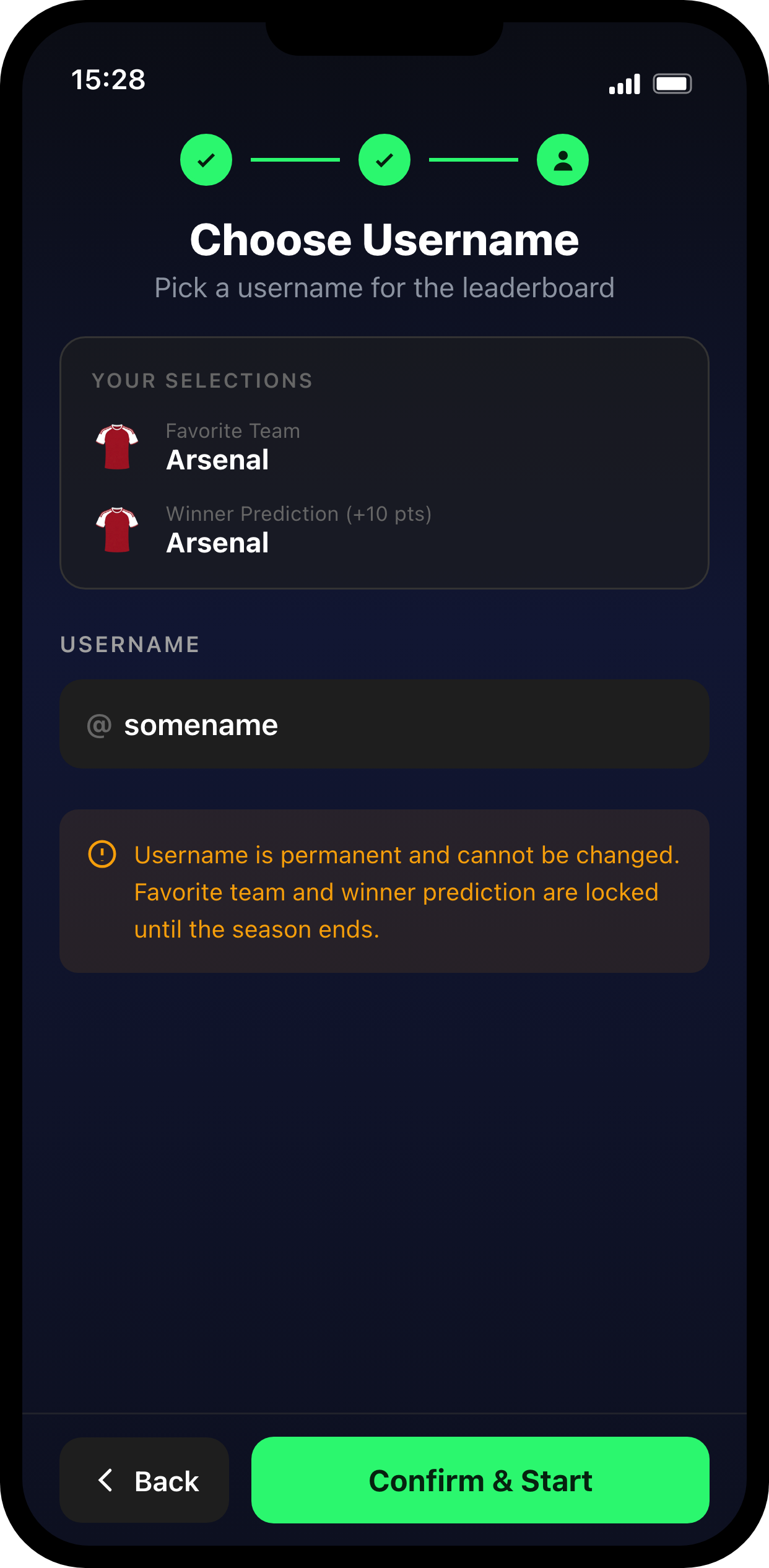 Choose your username